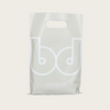 Custom Printed Logo Personalized HDPE LDPE Merchandise Die Cut Plastic Shopping Bag With Handle
